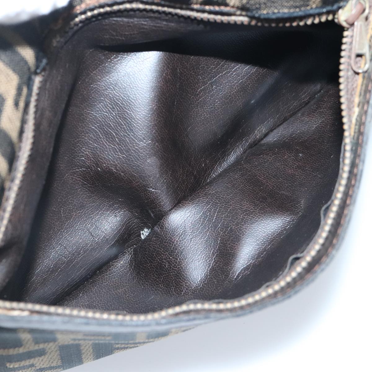 FENDI Zucca Canvas Shoulder Bag Canvas Brown ti2335