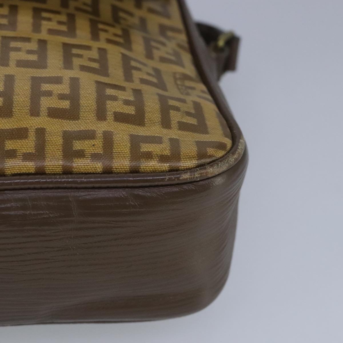 FENDI Zucchino Canvas Shoulder Bag Coated Canvas Brown ti2336