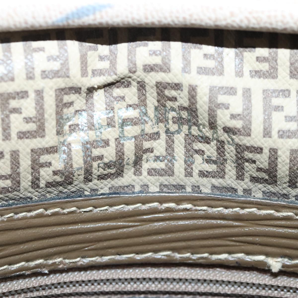FENDI Zucchino Canvas Shoulder Bag Coated Canvas Brown ti2336