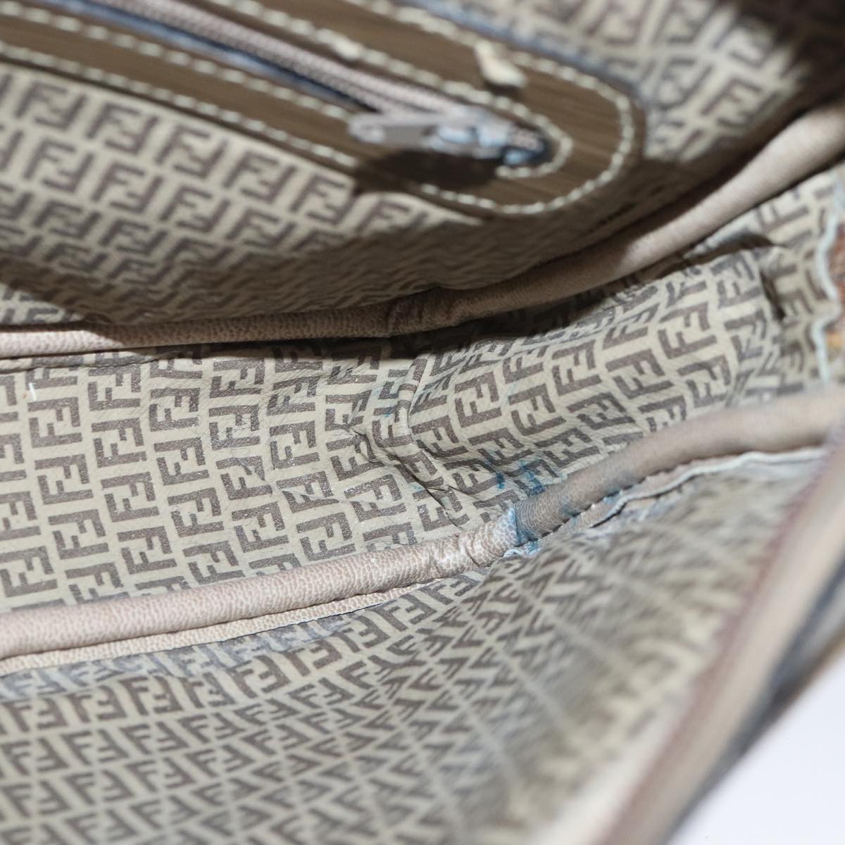 FENDI Zucchino Canvas Shoulder Bag Coated Canvas Brown ti2336
