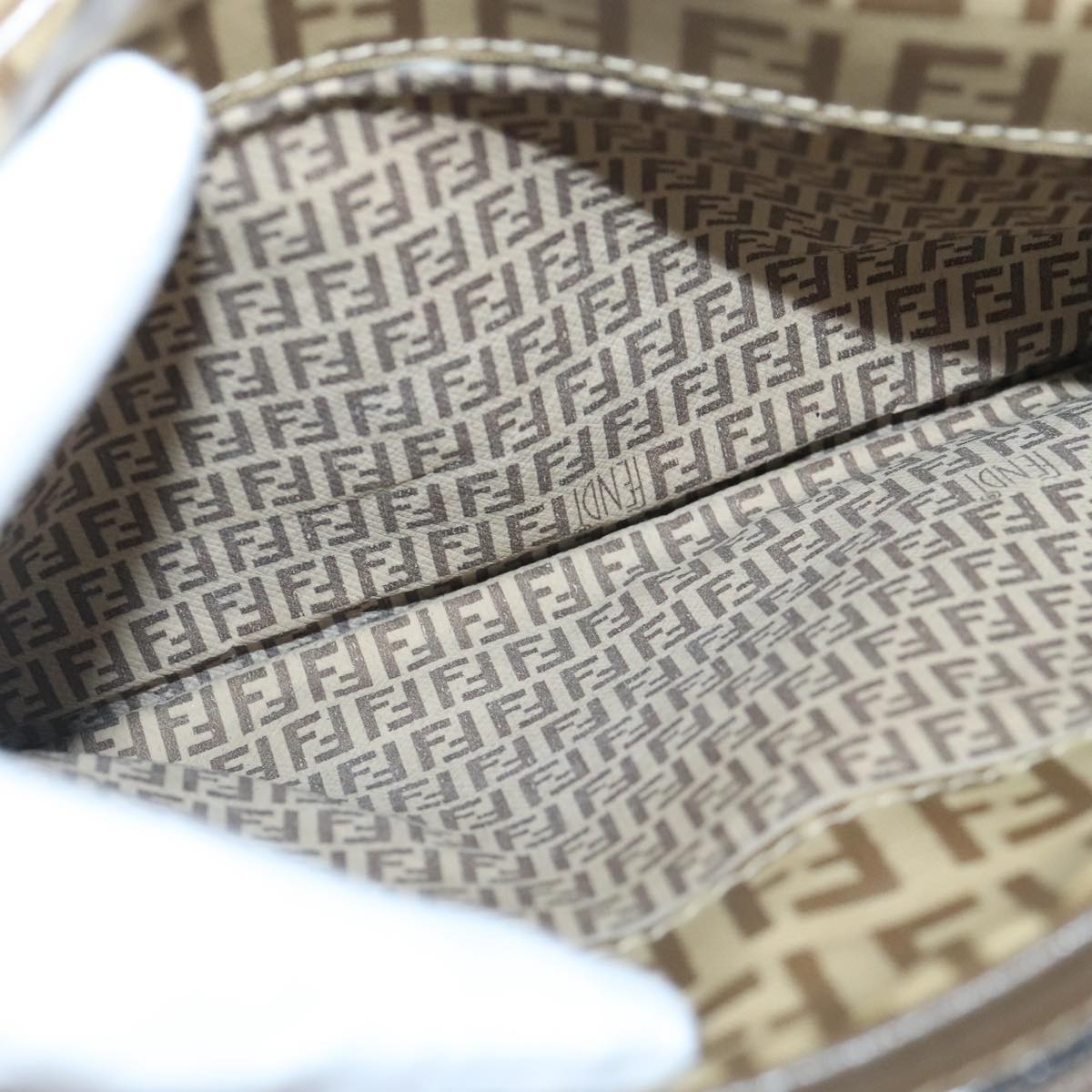 FENDI Zucchino Canvas Shoulder Bag Coated Canvas Brown ti2336