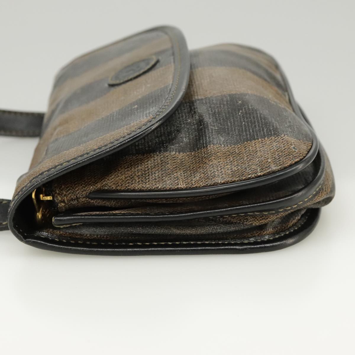 FENDI Pecan Canvas Shoulder Bag Coated Canvas Brown ti2352