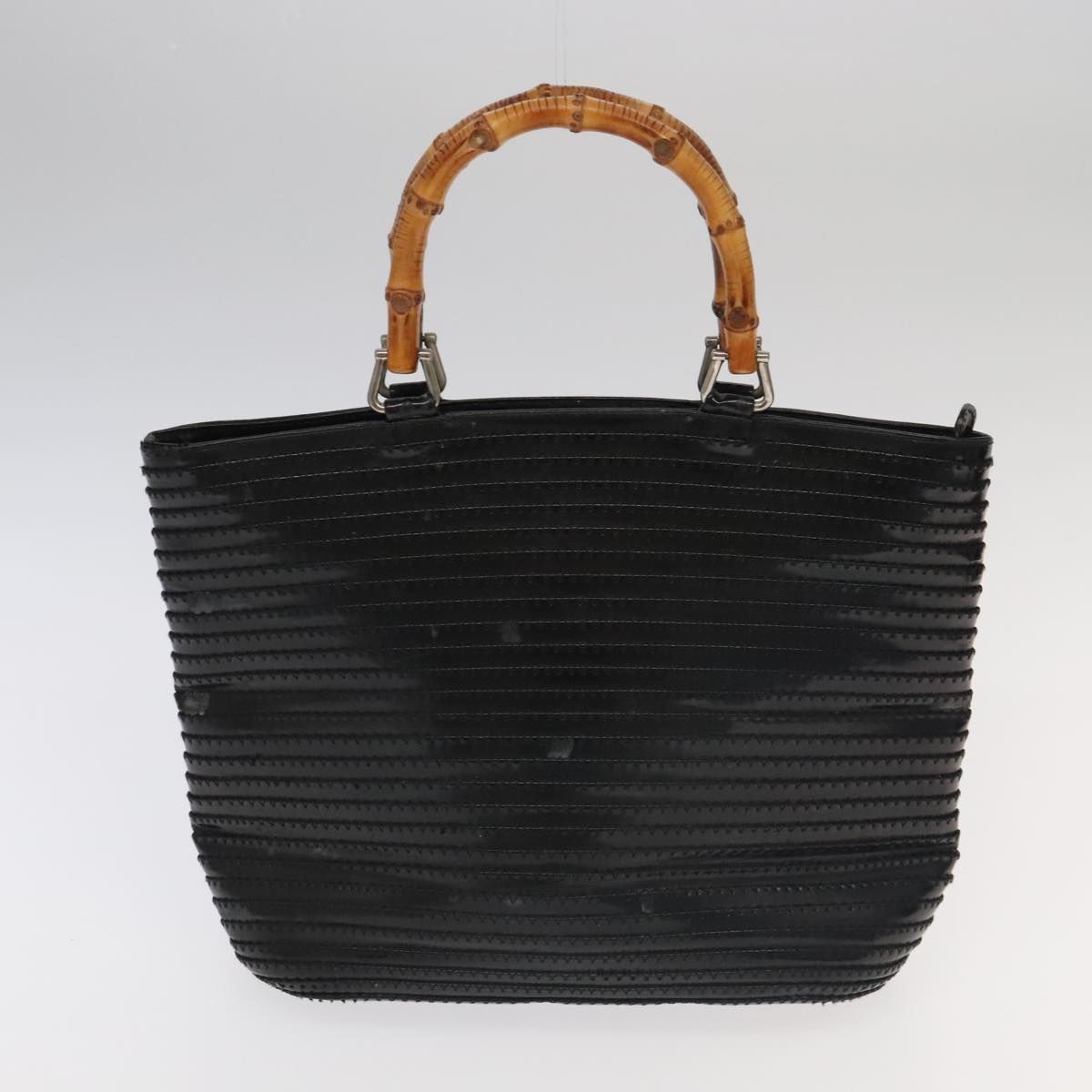 GUCCI Bamboo Shoulder Bag Nylon Suede 3Set Black ti2375