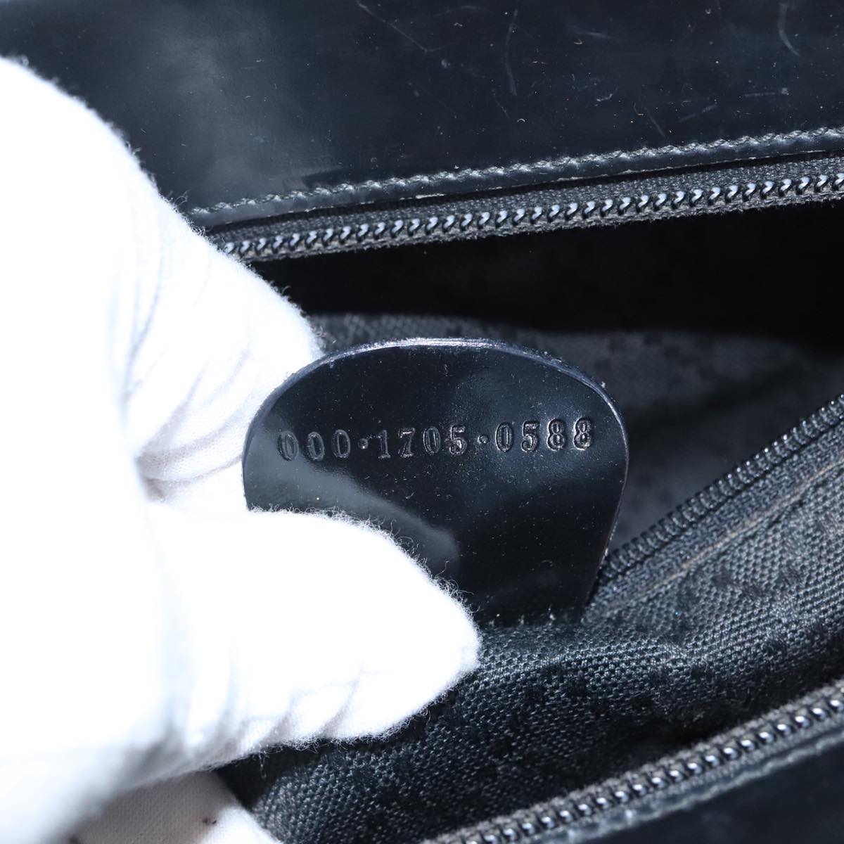 GUCCI Bamboo Hand Bag Nylon Black Silver 000 1705 0588 ti2378