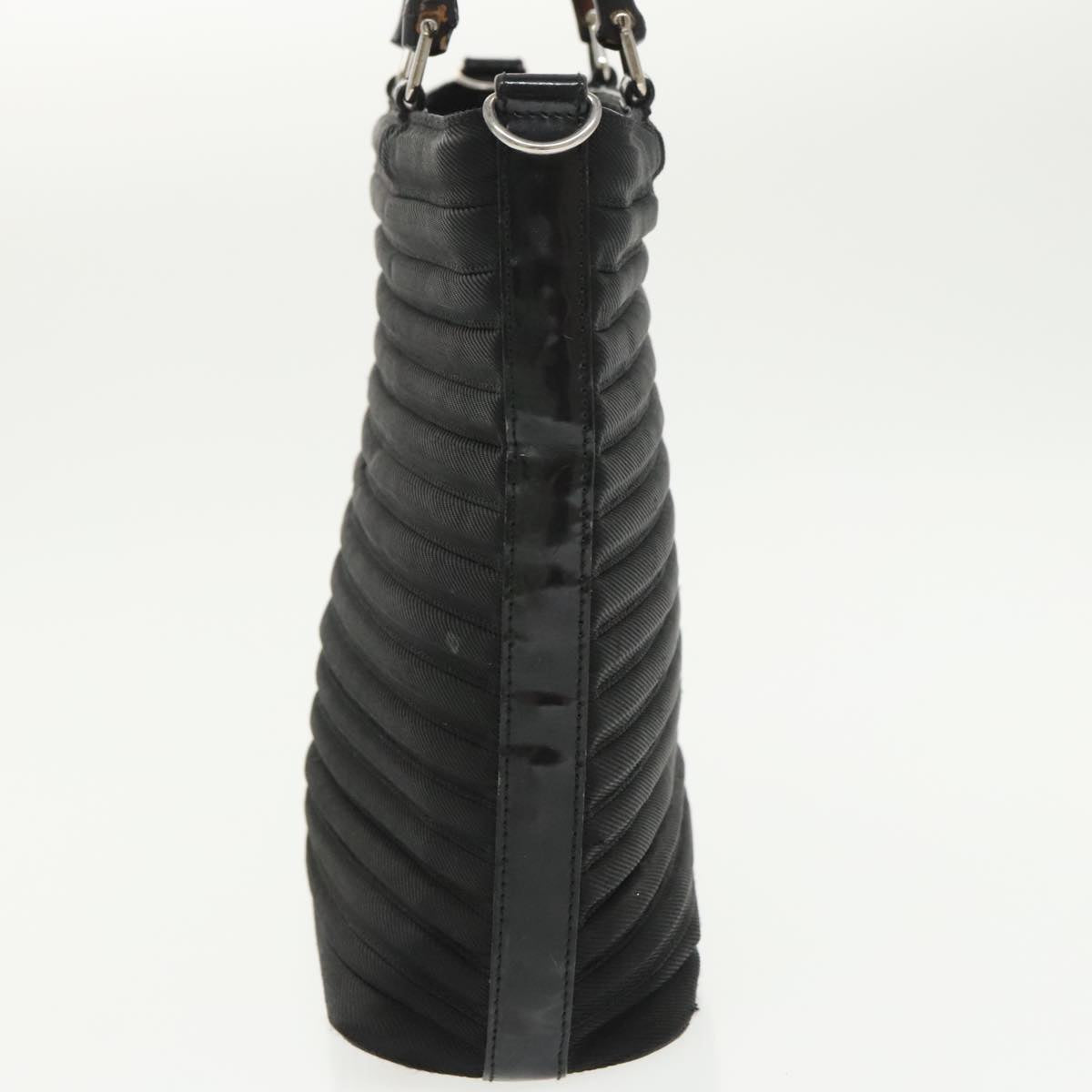 GUCCI Bamboo Hand Bag Nylon Black Silver 000 1705 0588 ti2378