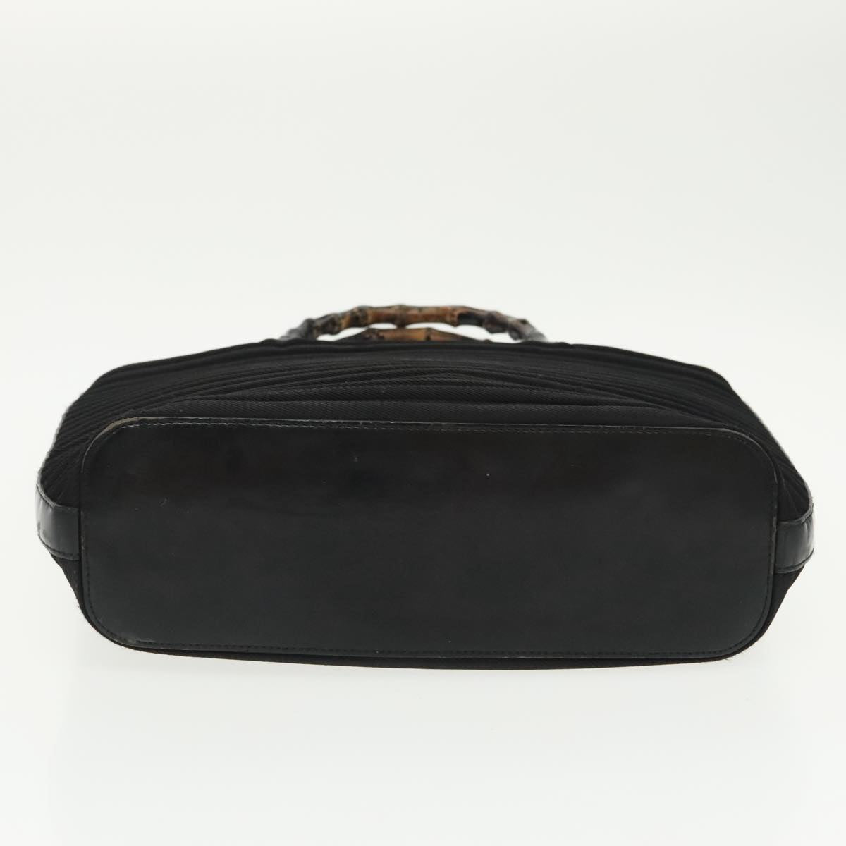 GUCCI Bamboo Hand Bag Nylon Black Silver 000 1705 0588 ti2378