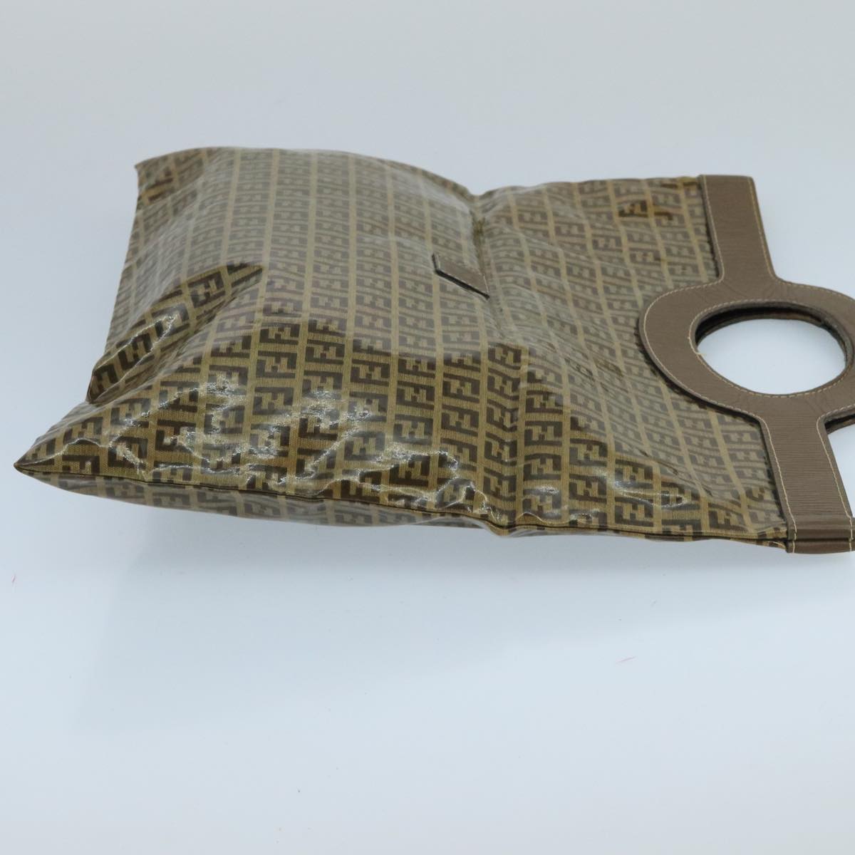 FENDI Zucchino Canvas Hand Bag Coated Canvas Brown ti2382