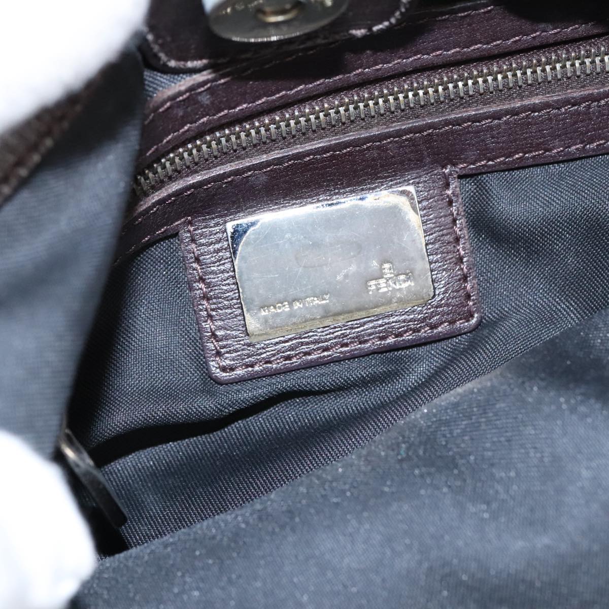 FENDI Hand Bag Canvas Brown ti2388