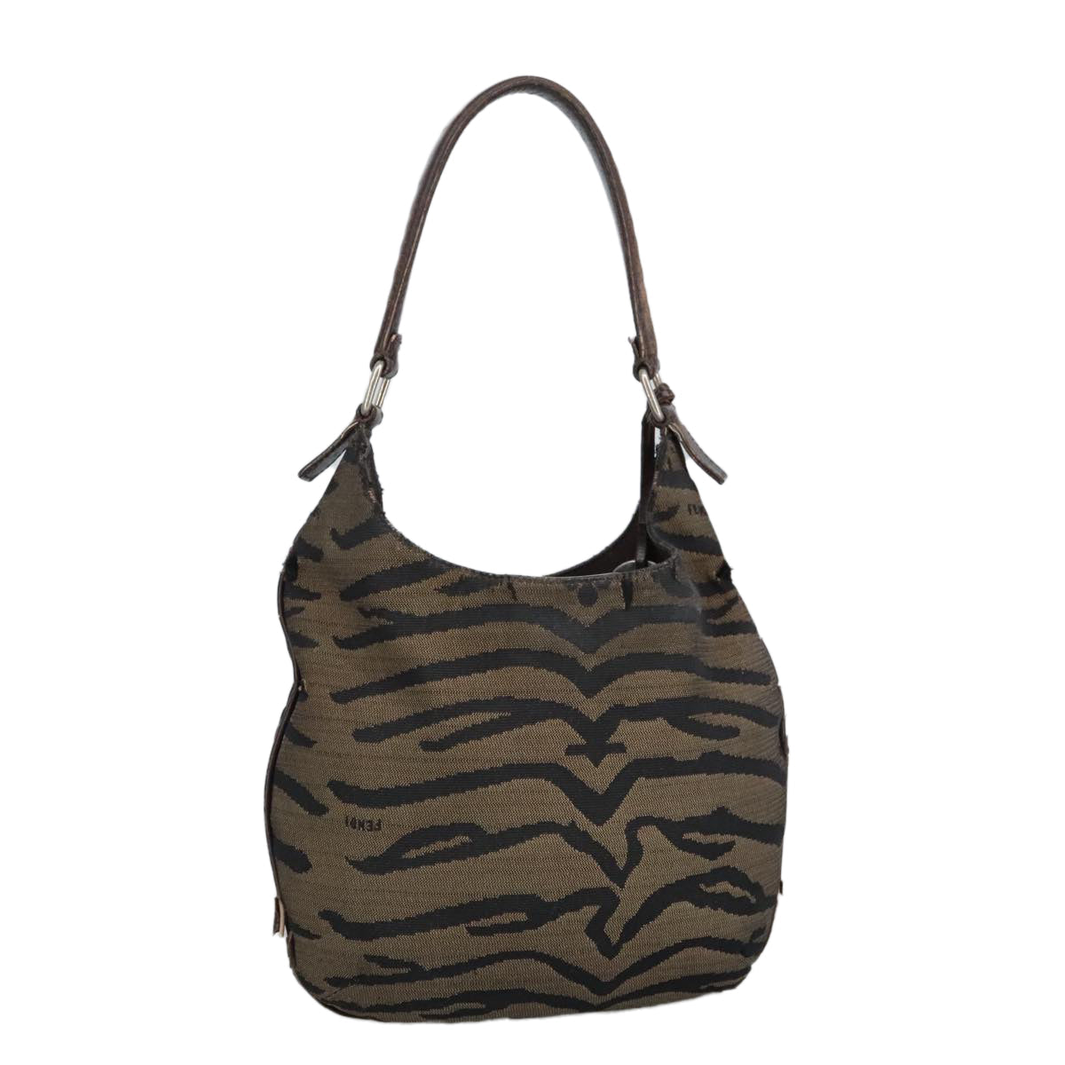 FENDI Hand Bag Canvas Brown ti2388