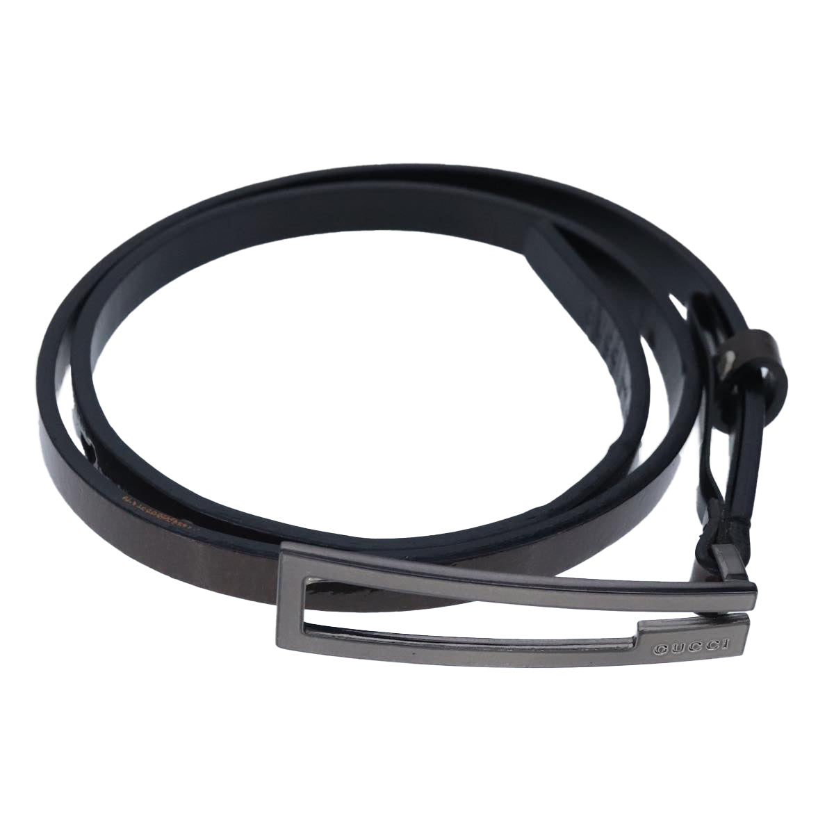GUCCI Belt Leather 26.2""-28.1"" Brown ti2390