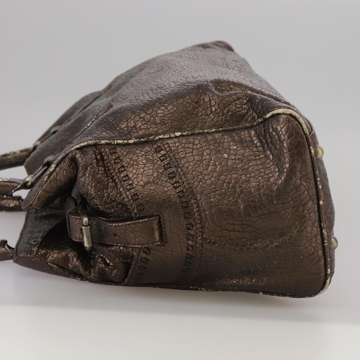 FENDI Hand Bag Leather Brown ti2514