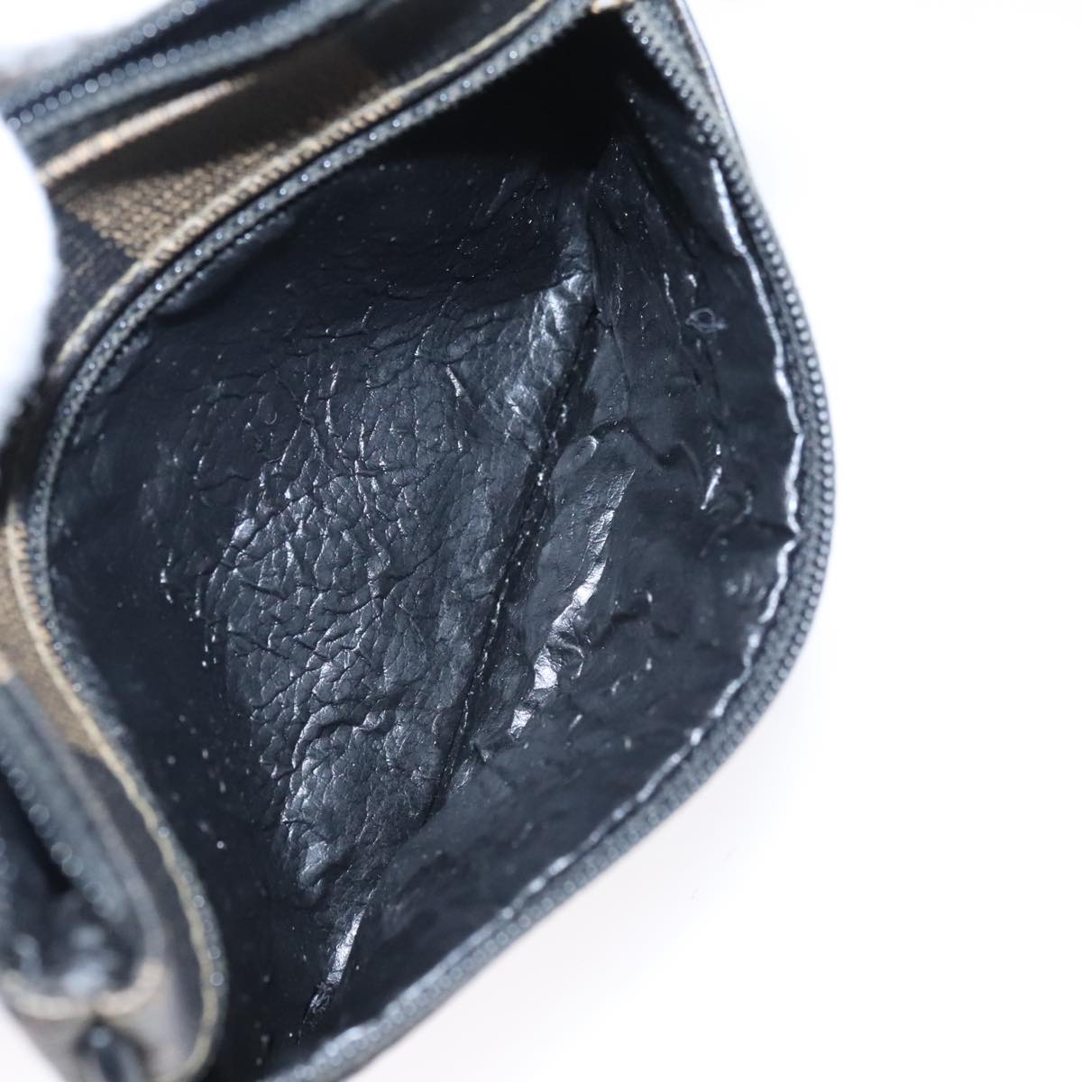 FENDI Pecan Canvas Pouch PVC Black Brown Gold ti2537