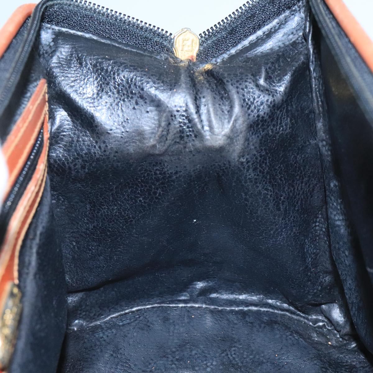 FENDI Pecan Canvas Hand Bag Brown Black ti2610