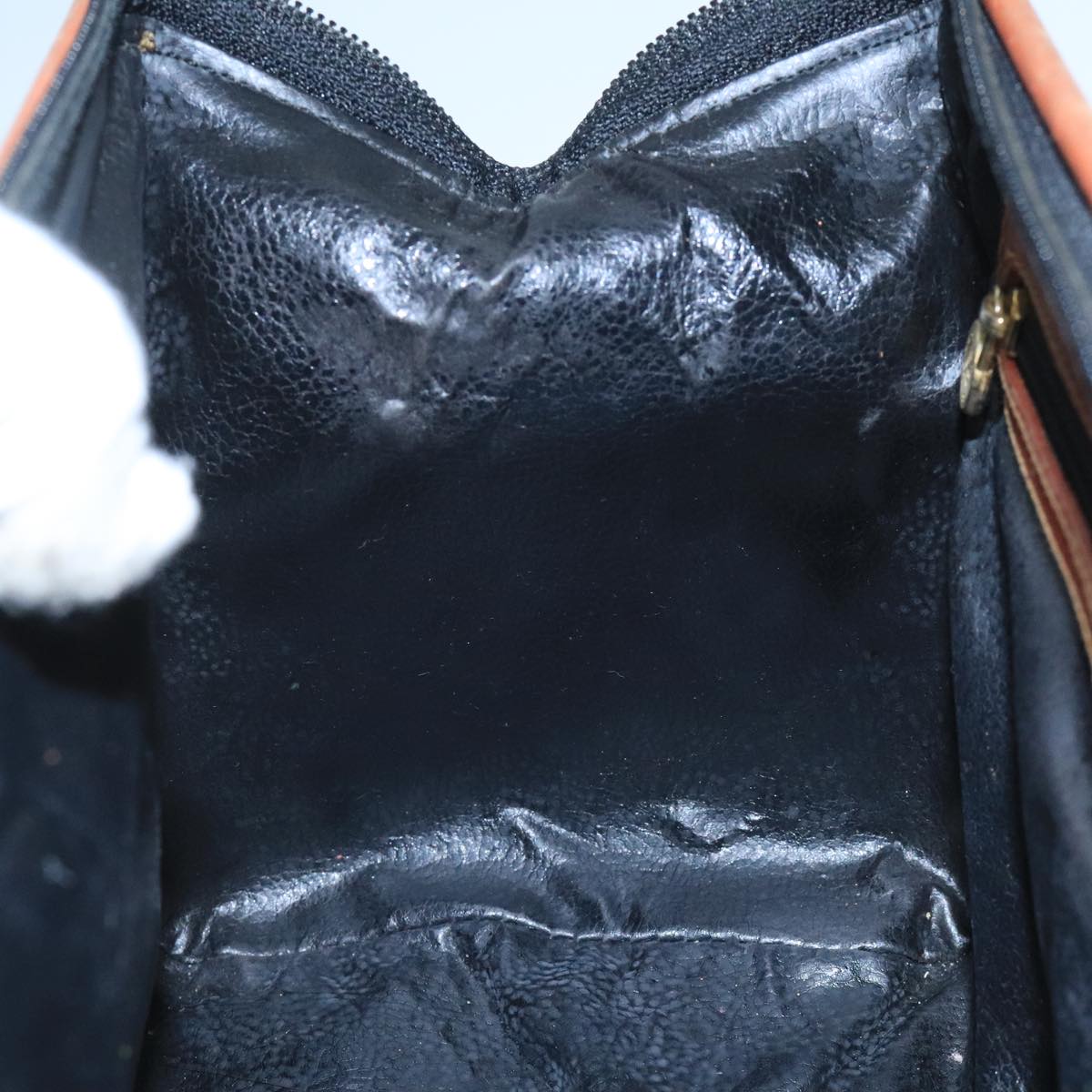 FENDI Pecan Canvas Hand Bag Brown Black ti2610