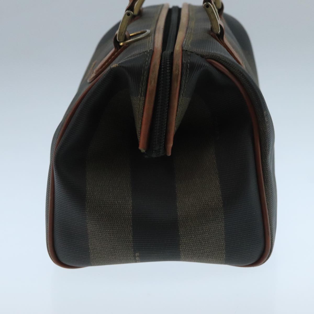 FENDI Pecan Canvas Hand Bag Brown Black ti2610