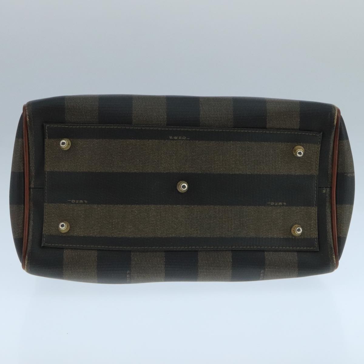 FENDI Pecan Canvas Hand Bag Brown Black ti2610