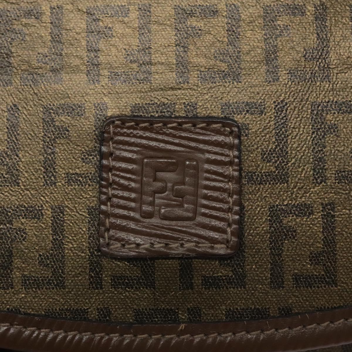 FENDI Zucchino Canvas Shoulder Bag Gold ti2659