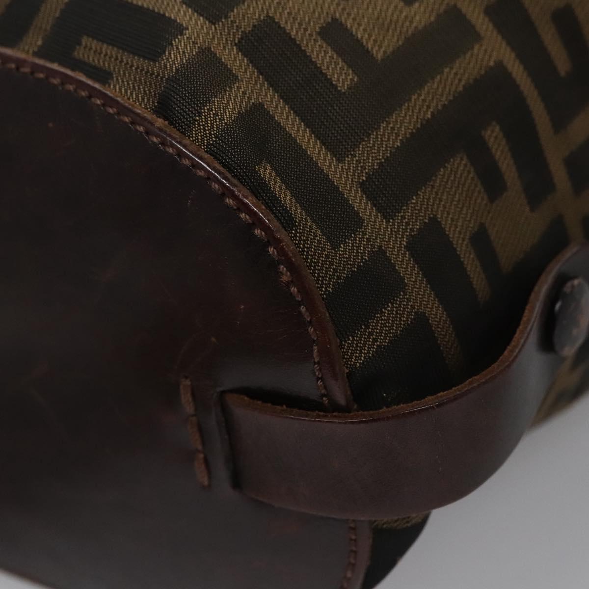 FENDI Zucca Canvas Hand Bag Nylon Brown Khaki ti2667