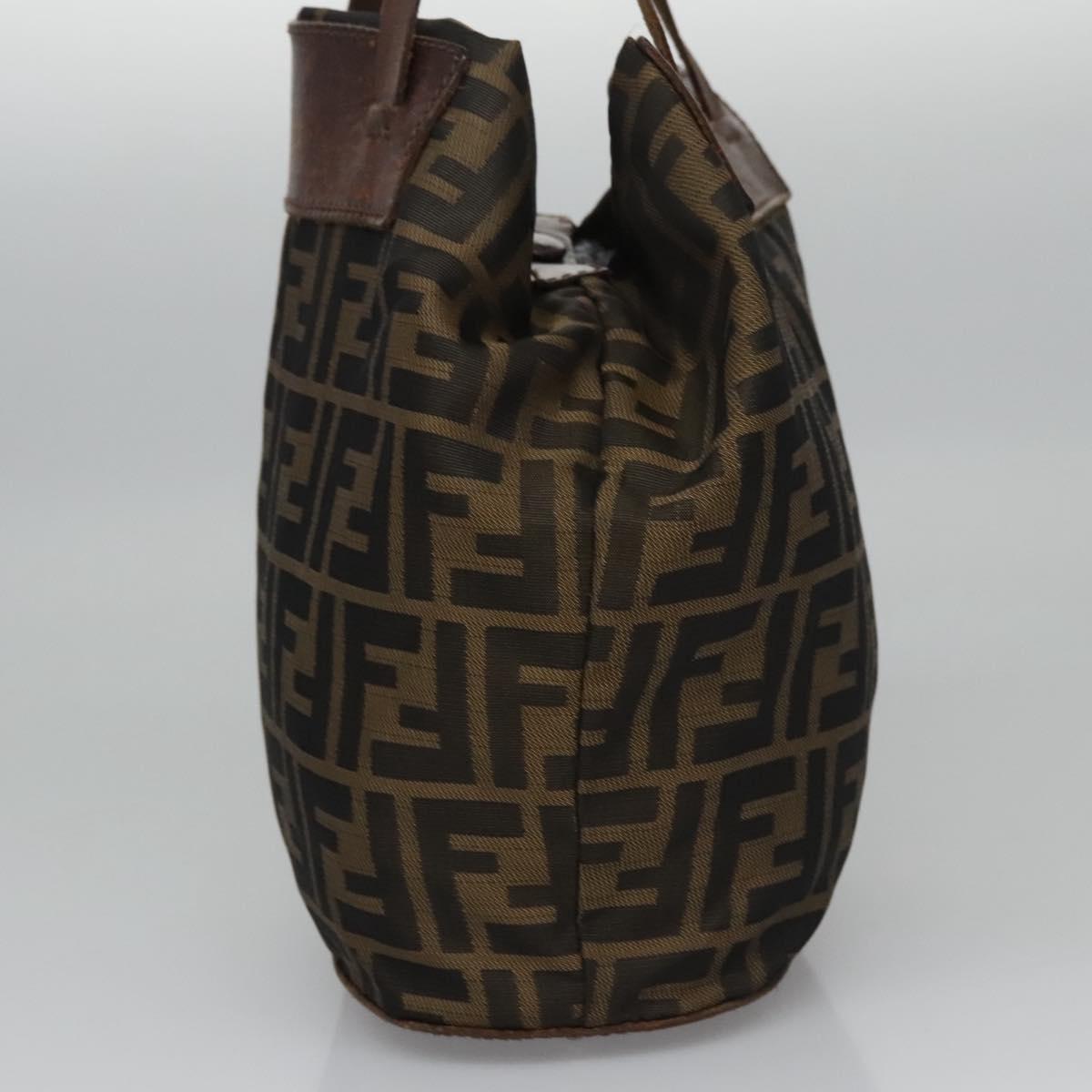 FENDI Zucca Canvas Hand Bag Nylon Brown Khaki ti2667