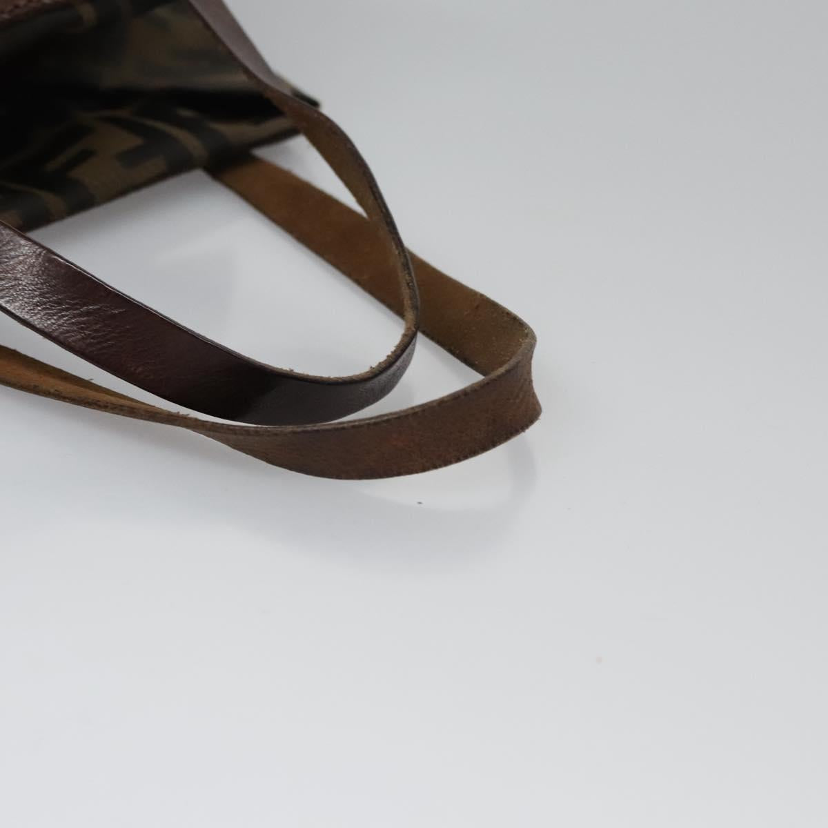 FENDI Zucca Canvas Hand Bag Nylon Brown Khaki ti2667