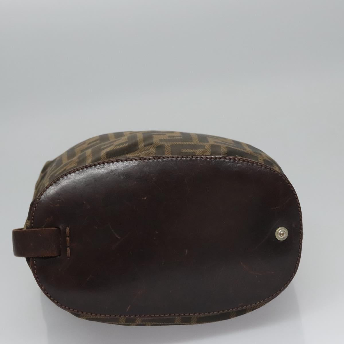 FENDI Zucca Canvas Hand Bag Nylon Brown Khaki ti2667