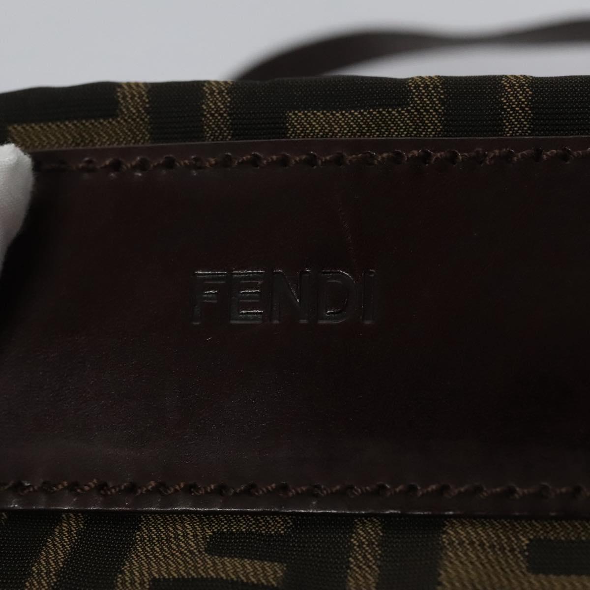 FENDI Zucca Canvas Hand Bag Nylon Brown Khaki ti2668