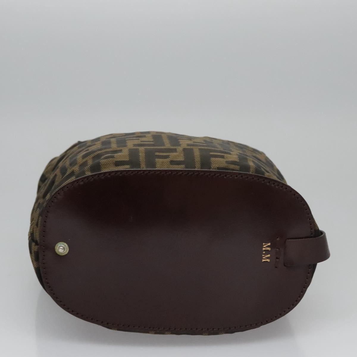 FENDI Zucca Canvas Hand Bag Nylon Brown Khaki ti2668