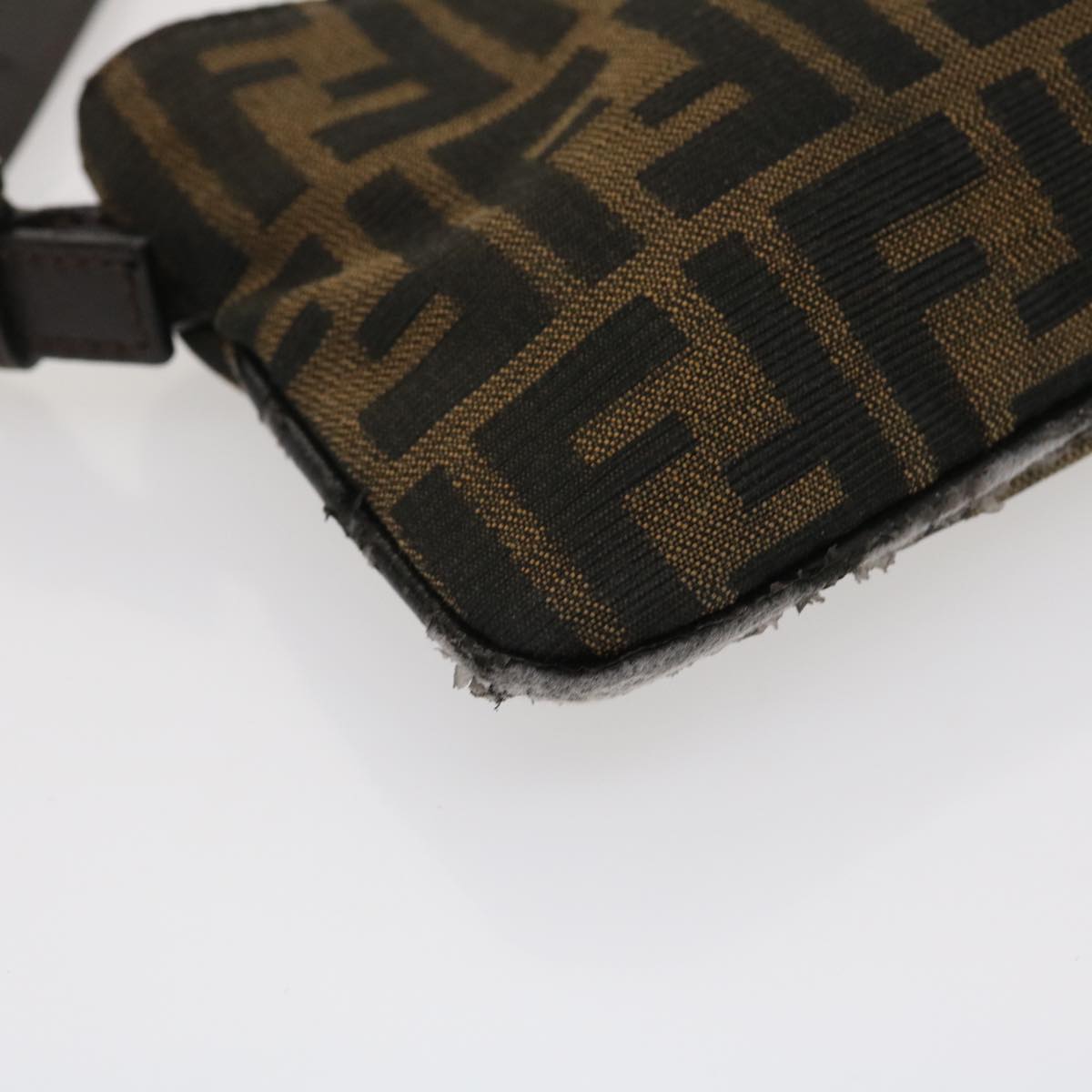 FENDI Zucca Canvas Mamma Baguette Shoulder Bag Brown Black ti617
