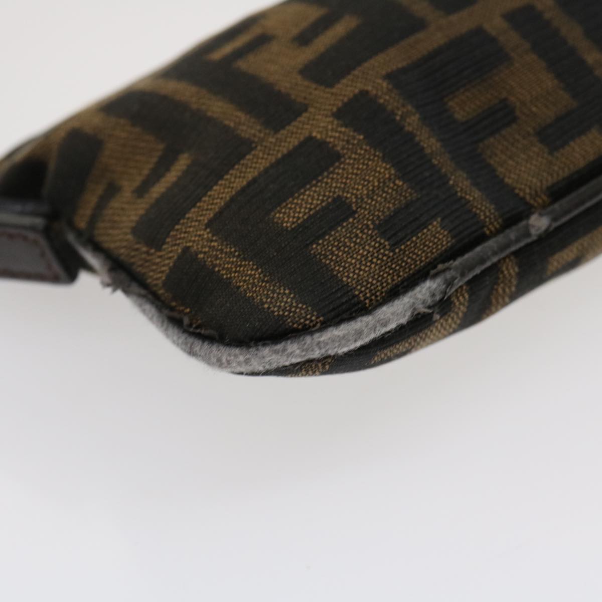 FENDI Zucca Canvas Mamma Baguette Shoulder Bag Brown Black ti617