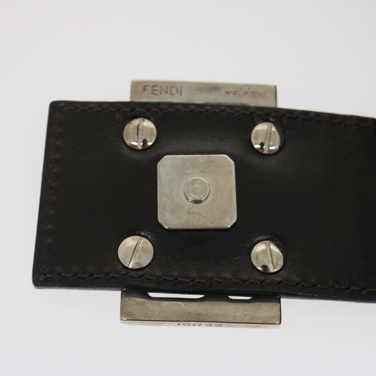 FENDI Zucca Canvas Mamma Baguette Shoulder Bag Brown Black ti617