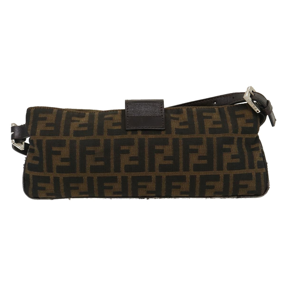 FENDI Zucca Canvas Mamma Baguette Shoulder Bag Brown Black ti617