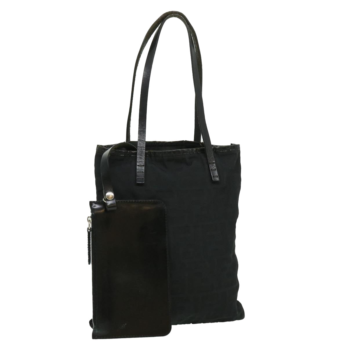 FENDI Zucca Canvas Tote Bag Nylon Black ti664