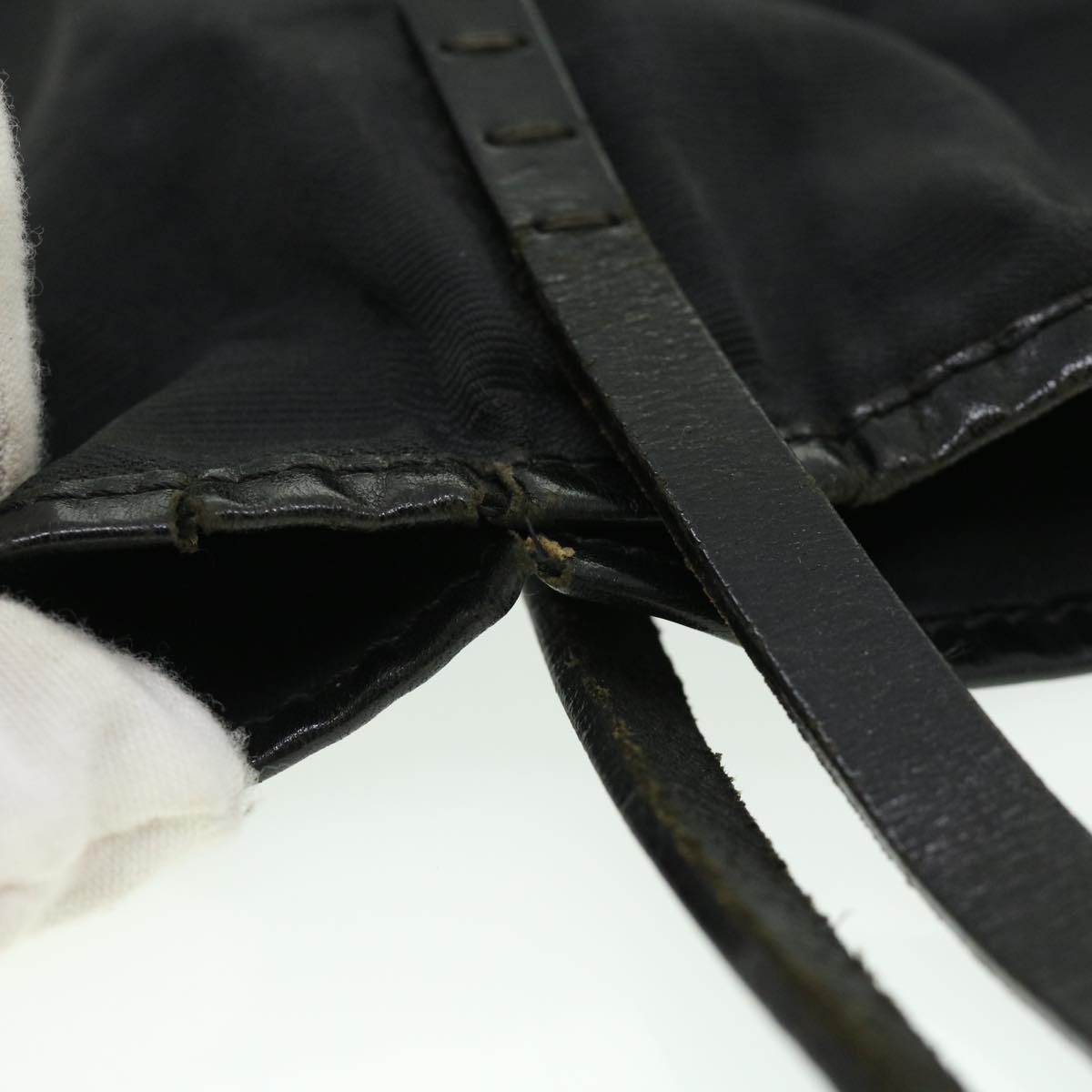 FENDI Zucca Canvas Tote Bag Nylon Black ti664