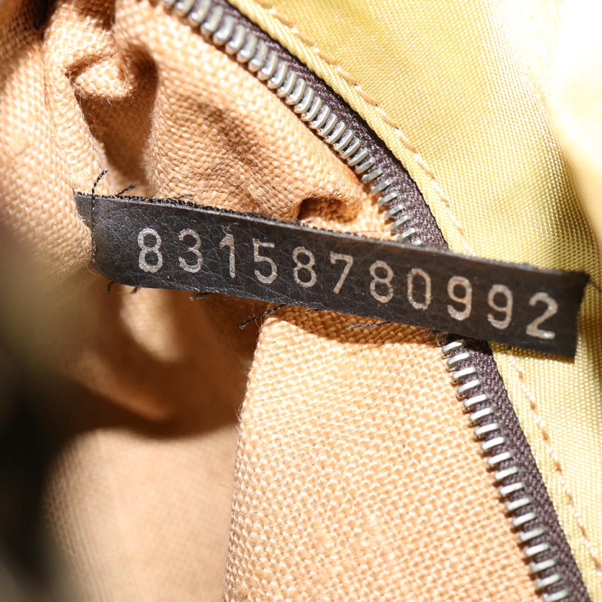 FENDI Tote Bag Nylon Leather Khaki ti665