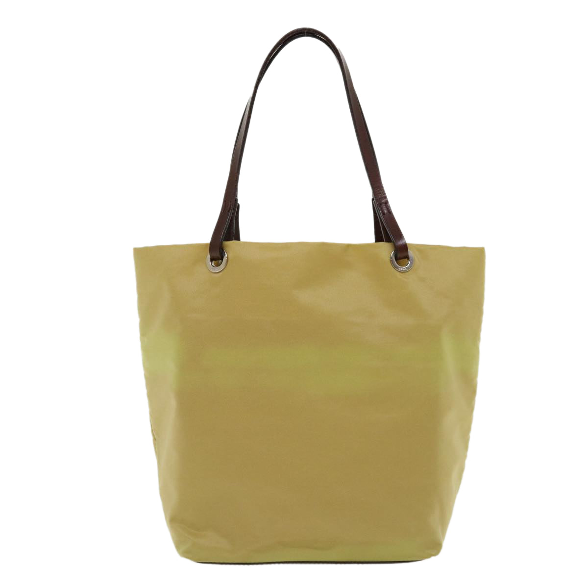 FENDI Tote Bag Nylon Leather Khaki ti665