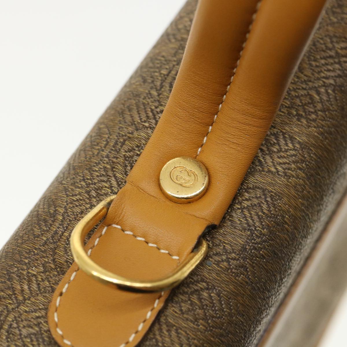 GUCCI Hand Bag Leather Brown 0001130274 ti674
