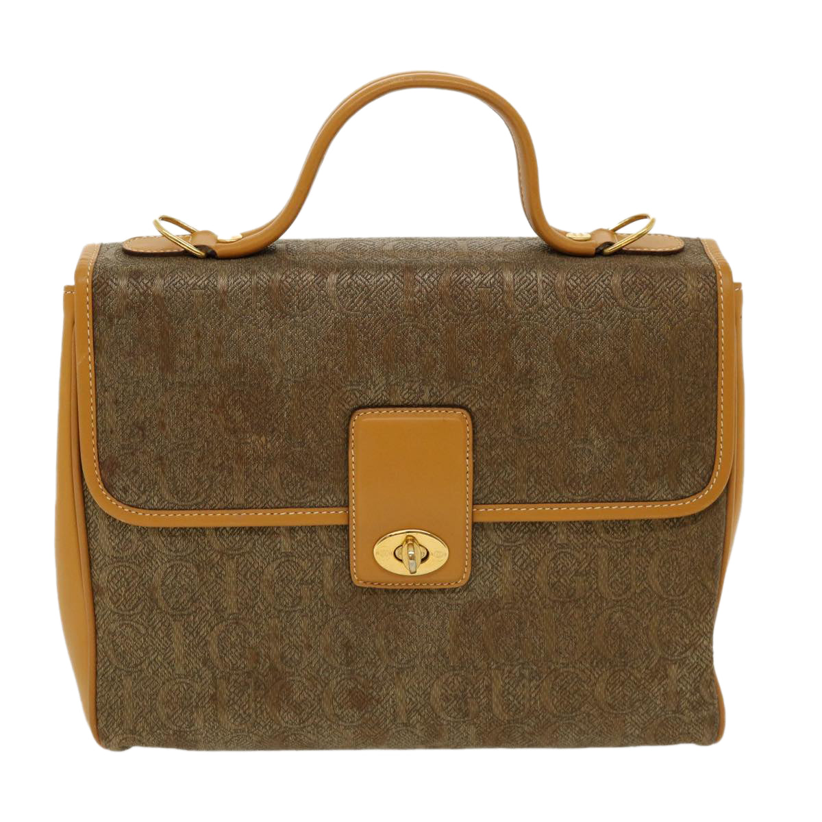 GUCCI Hand Bag Leather Brown 0001130274 ti674