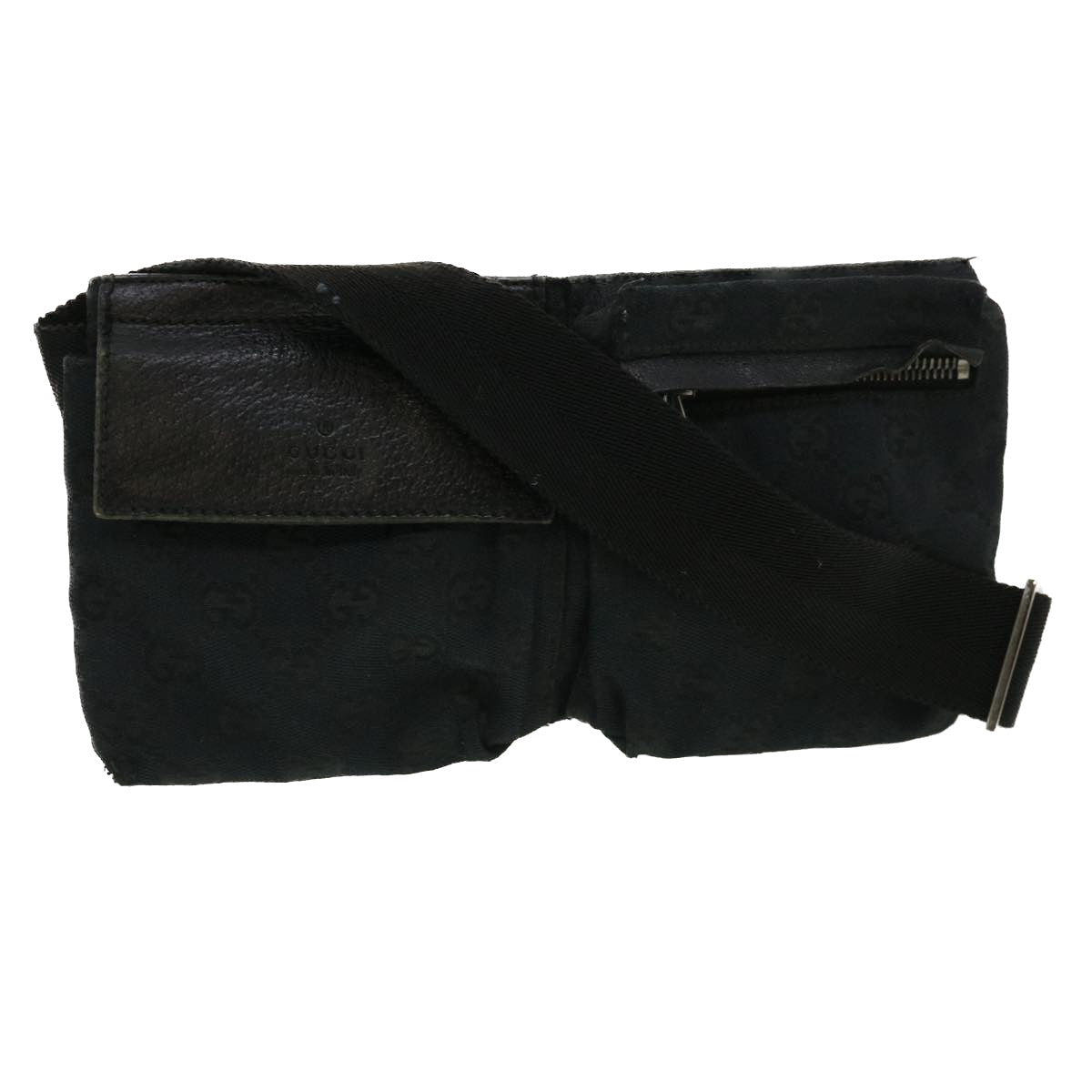 GUCCI GG Canvas Waist Bag Black ti718