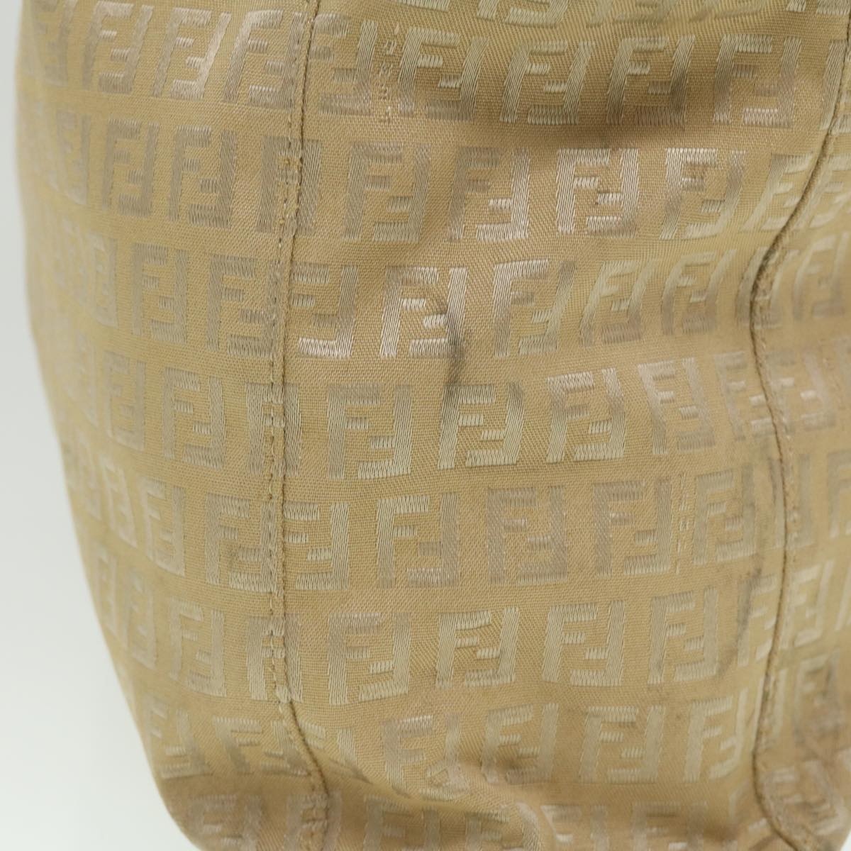 FENDI Zucchino Canvas Shoulder Bag Beige ti732