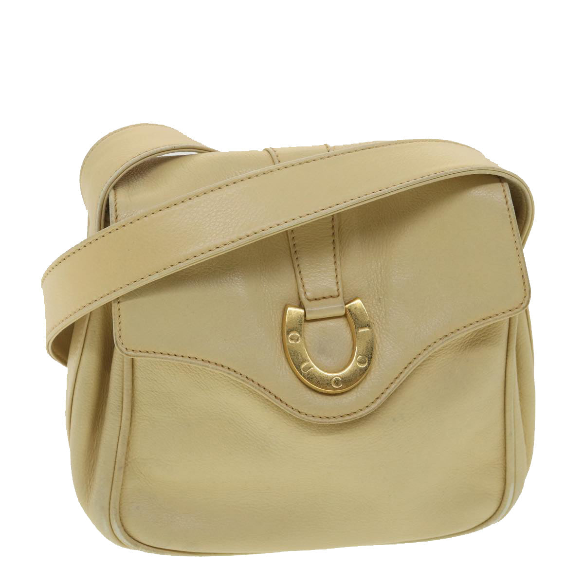 GUCCI Shoulder Bag Leather Beige 007 1014 0201 ti909