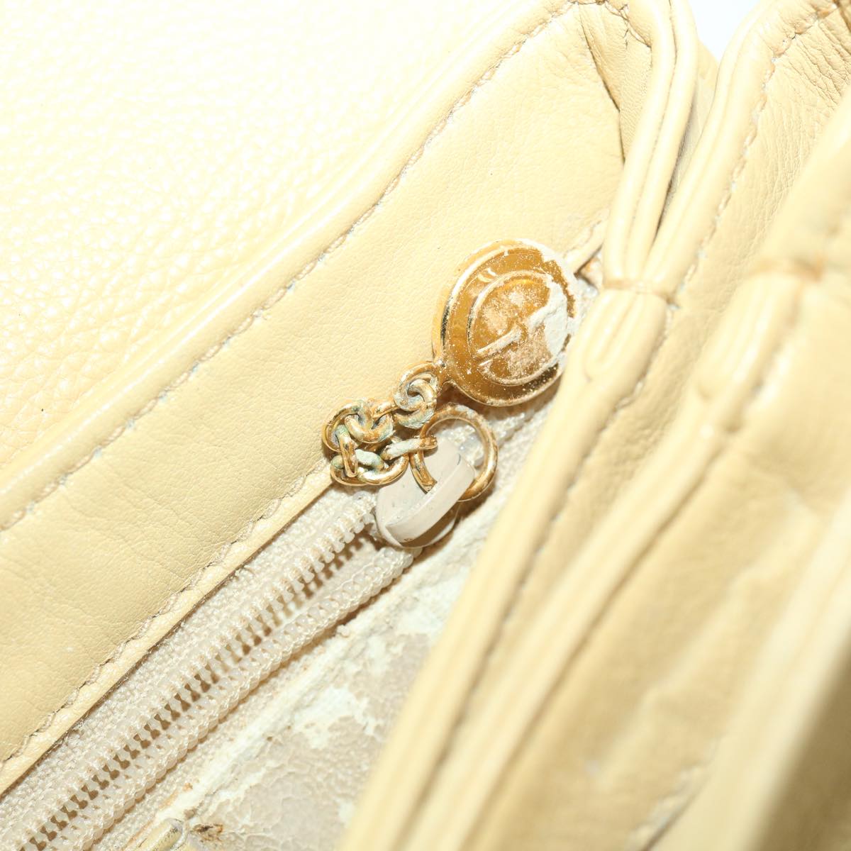 GUCCI Shoulder Bag Leather Beige 007 1014 0201 ti909