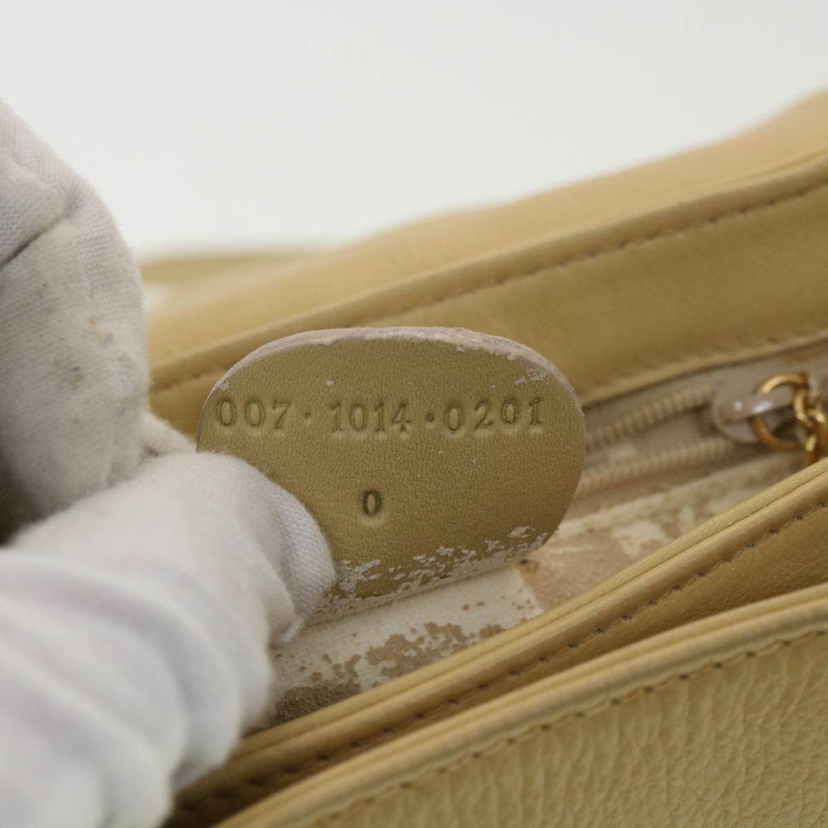 GUCCI Shoulder Bag Leather Beige 007 1014 0201 ti909