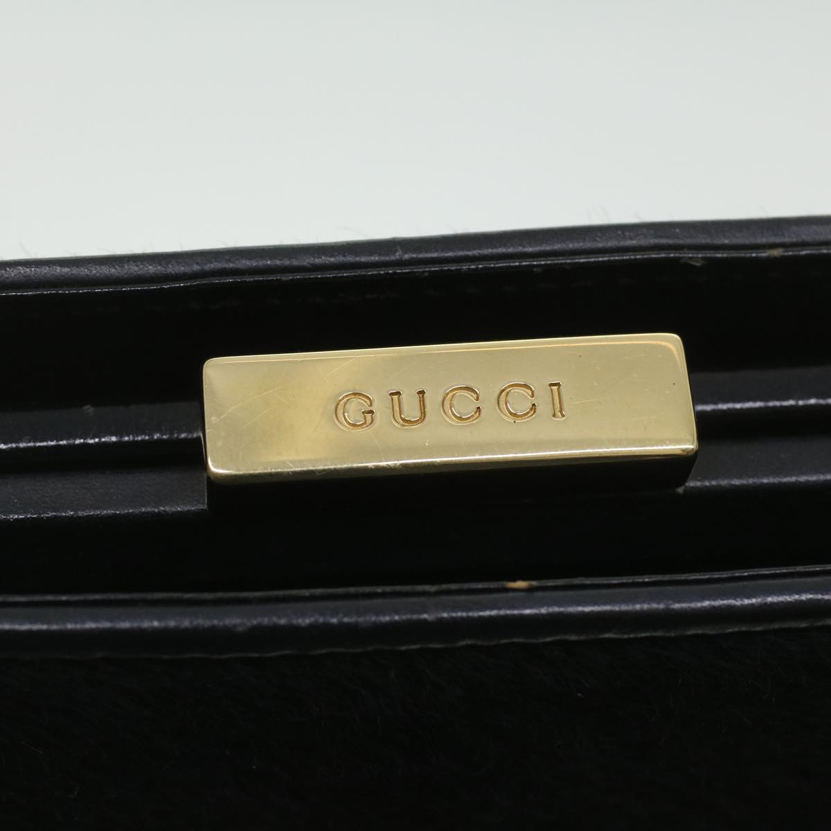GUCCI Shoulder Bag Unborn Calf SkinLeather Black 002 406 0425 ti932