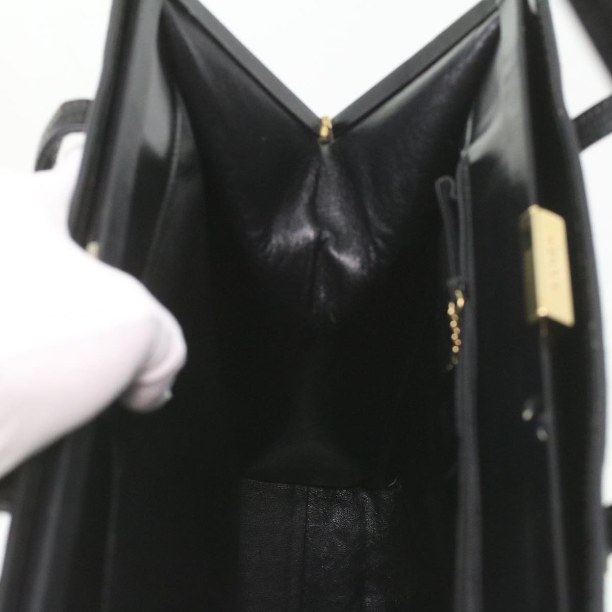 GUCCI Shoulder Bag Unborn Calf SkinLeather Black 002 406 0425 ti932