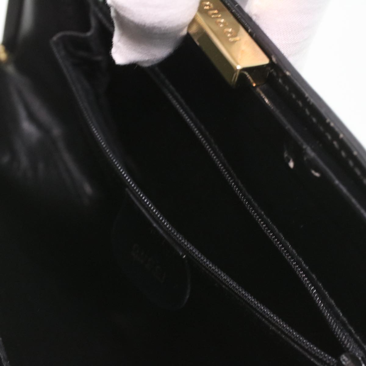 GUCCI Shoulder Bag Unborn Calf SkinLeather Black 002 406 0425 ti932