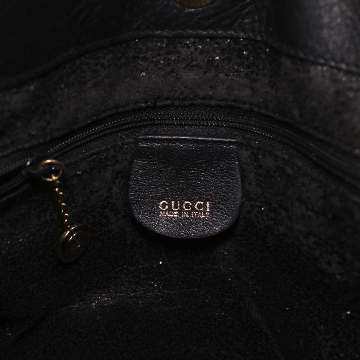 GUCCI Shoulder Bag Leather Black ti935
