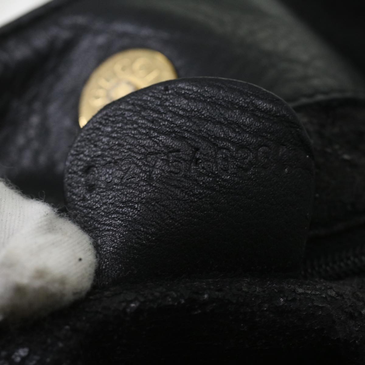 GUCCI Shoulder Bag Leather Black ti935