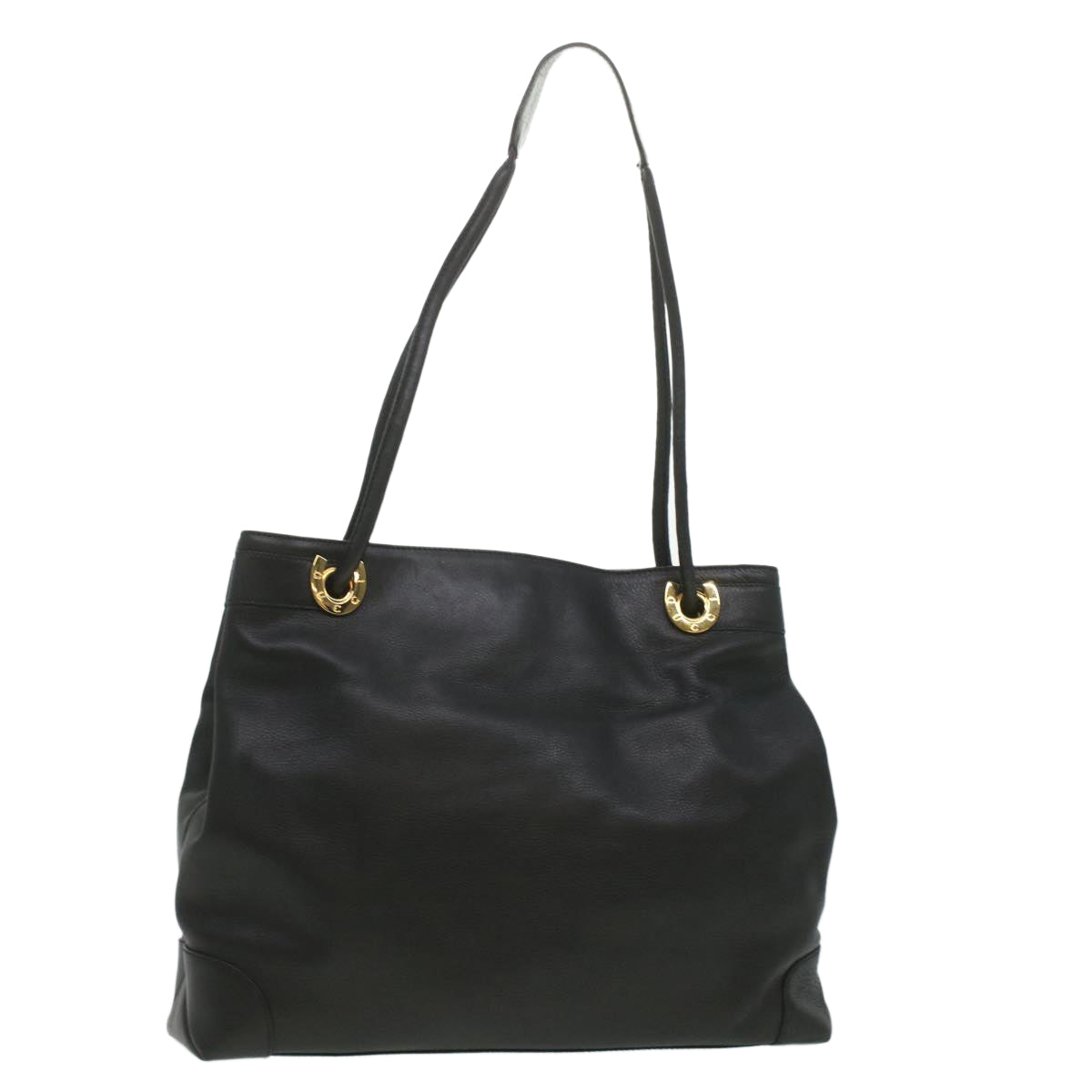 GUCCI Shoulder Bag Leather Black ti935