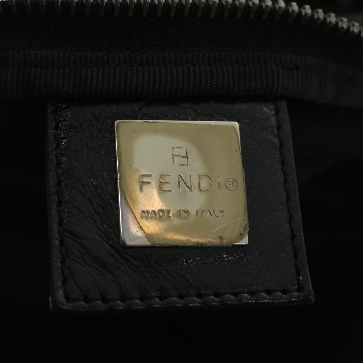 FENDI Hand Bag Nylon Black ti938