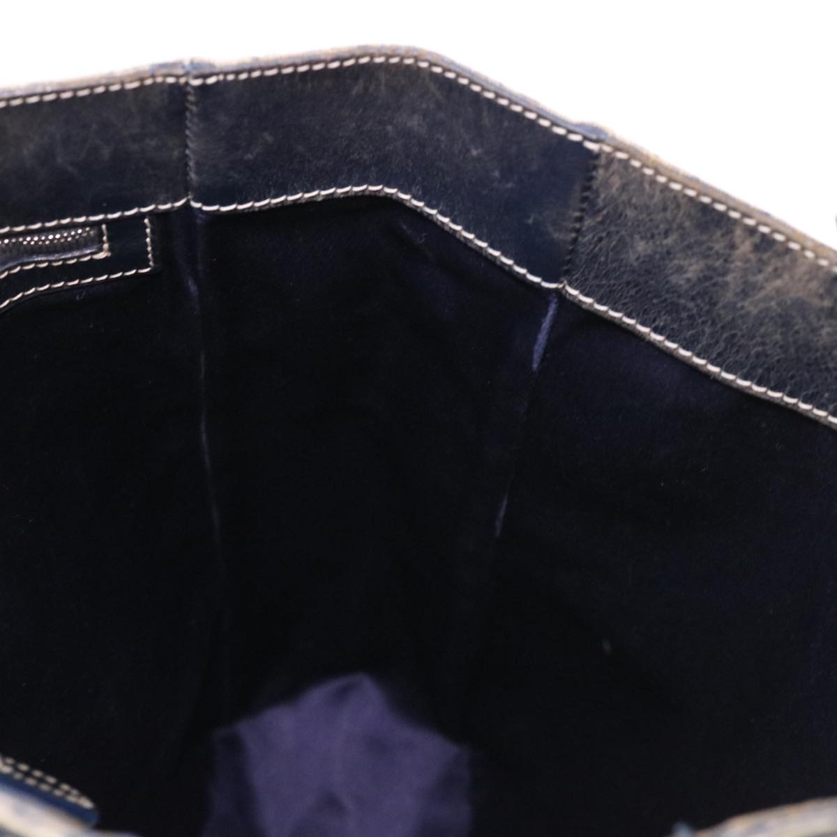 FENDI Zucchino Canvas Tote Bag Nylon Navy ti968